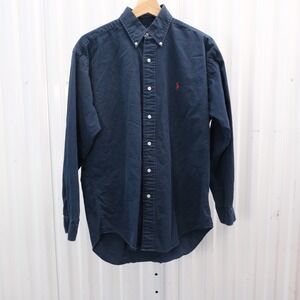 Ralph Lauren Blaire Button Down Shirt Navy Blue Cotton Men Size S
